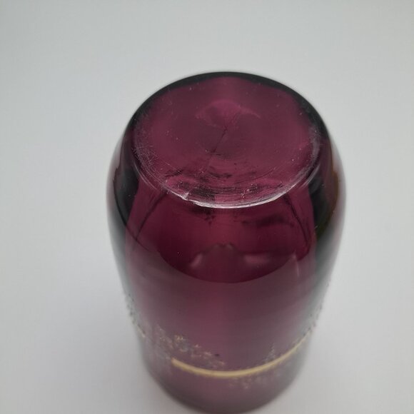 Hand-Painted Amethyst Enamel Floral Vase With Scalloped Rim - Picture 16 of 16